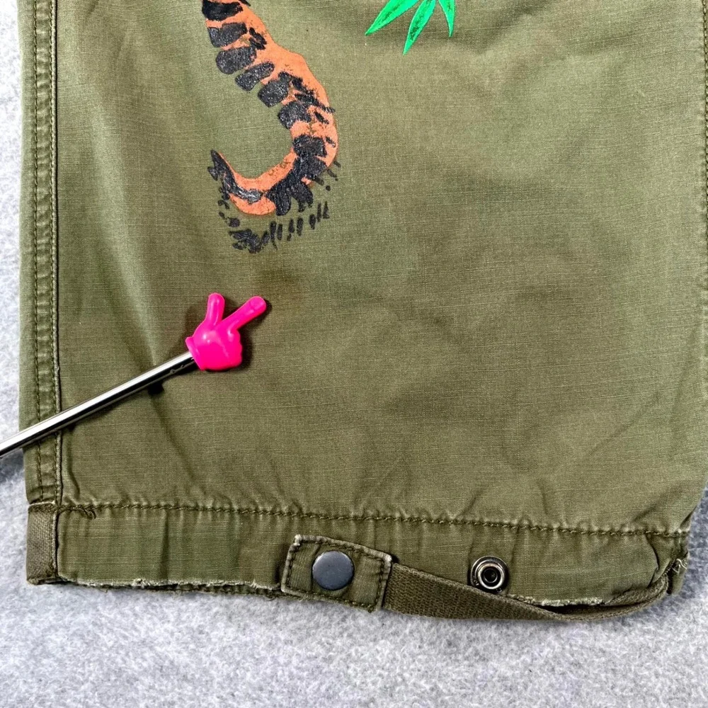 Vintage Polo Ralph Lauren Mens Cargo Pants Hand Painted Tiger Japanese Kanji